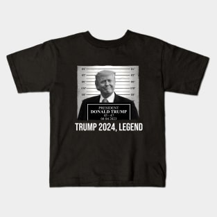 Mugshot Trump Legend 2024 Kids T-Shirt